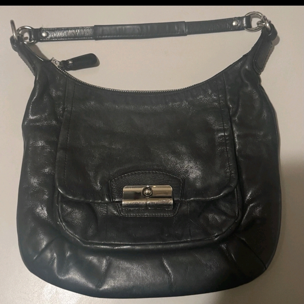 Coach Kristen Vintage Black Leather Hobo Bag - Picture 3 of 16